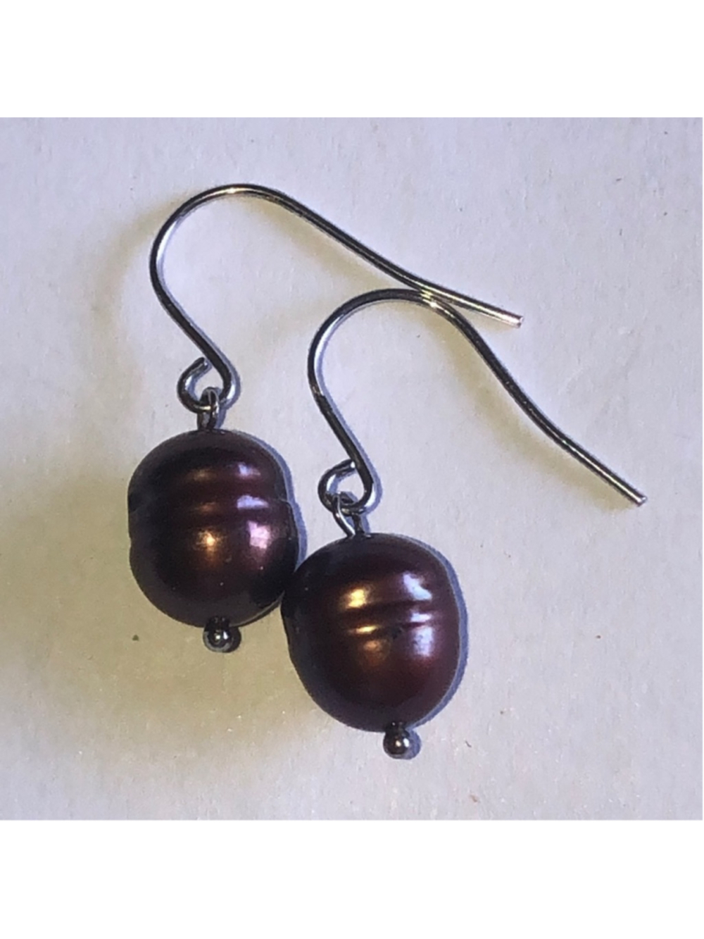 Honora Elegant Silver Chocolate Genuine Pearl Drop Earrings